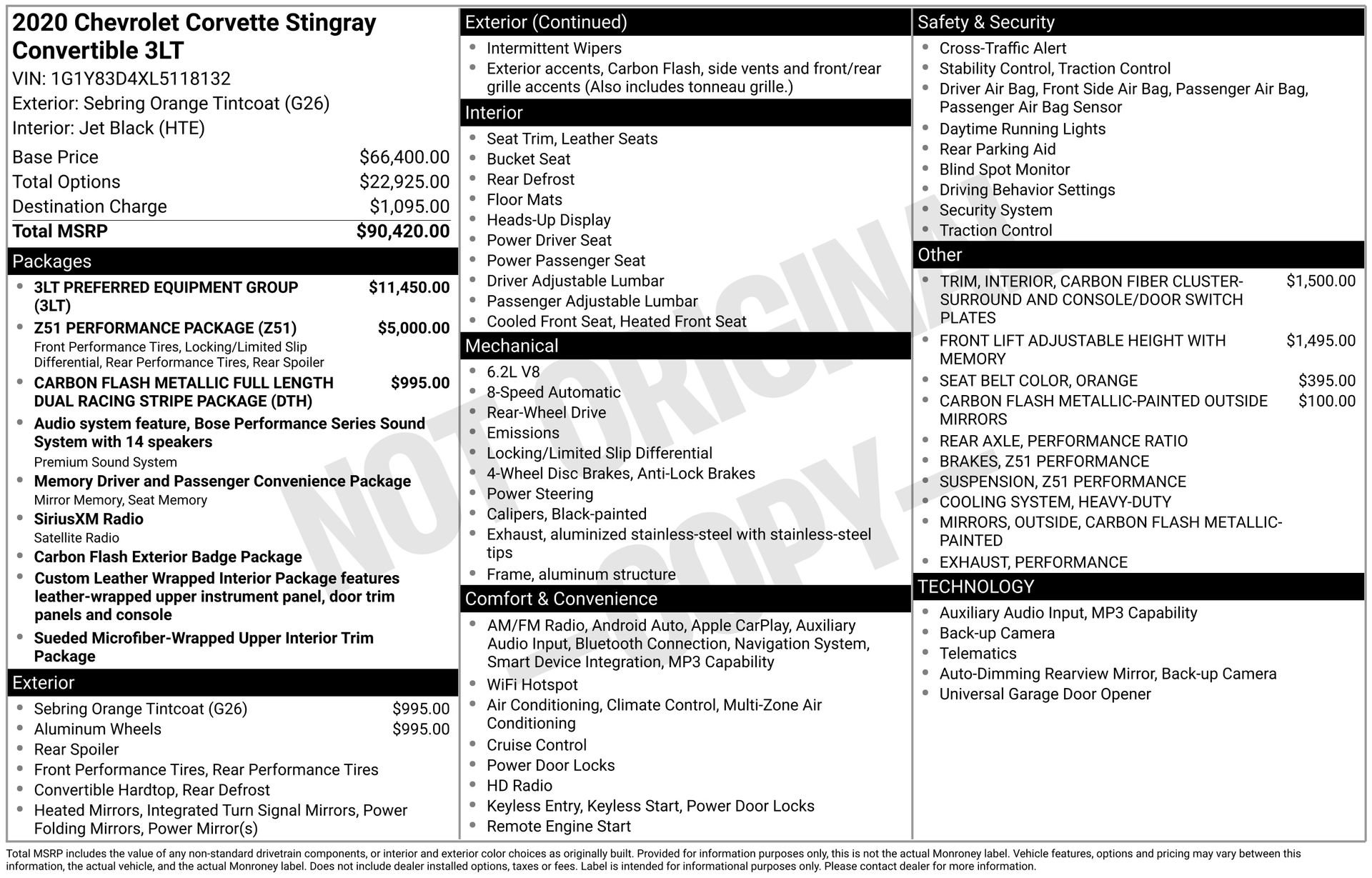 Used 2020 Chevrolet Corvette Stingray Premium Conv w/ 3LT Preferred Equipment Group RWD image 44