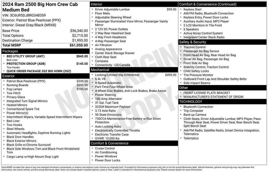 Used 2024 RAM 2500 Big Horn w/ Bed Utility Group image 6