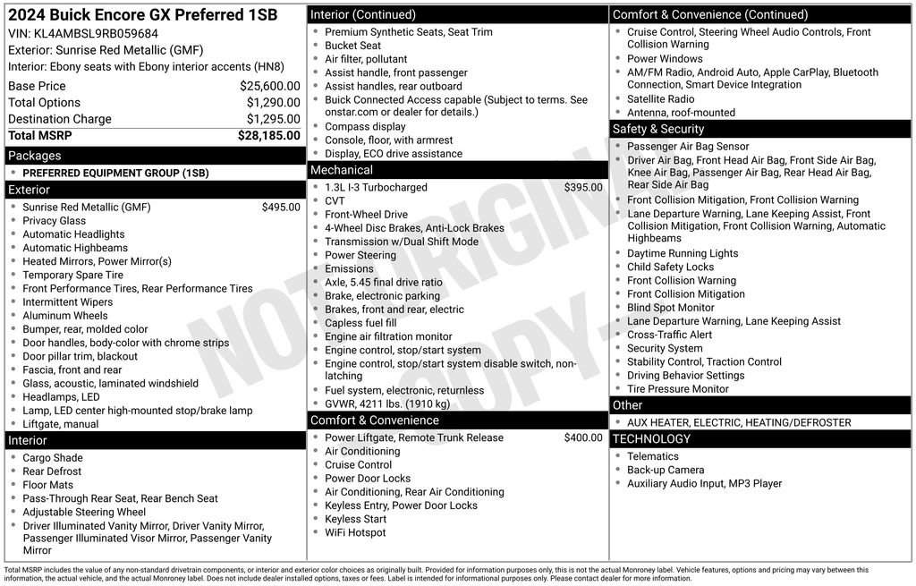 Certified 2024 Buick Encore GX Preferred FWD image 33