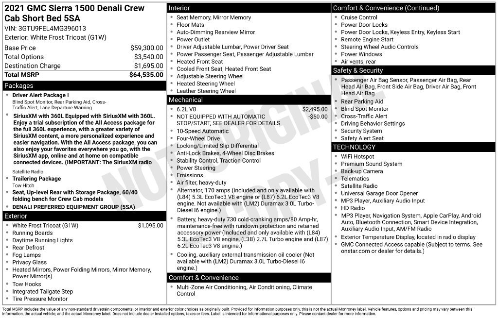 Used 2021 GMC Sierra 1500 Denali AWD/4WD image 2