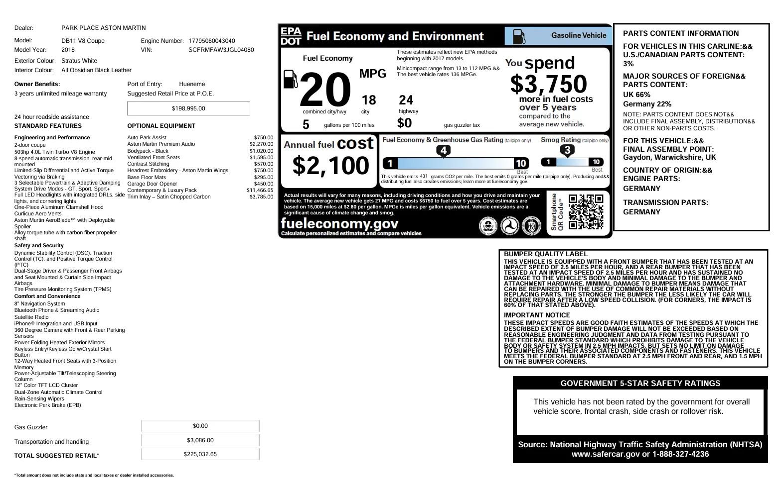 Used 2018 Aston Martin DB11 Coupe image 6