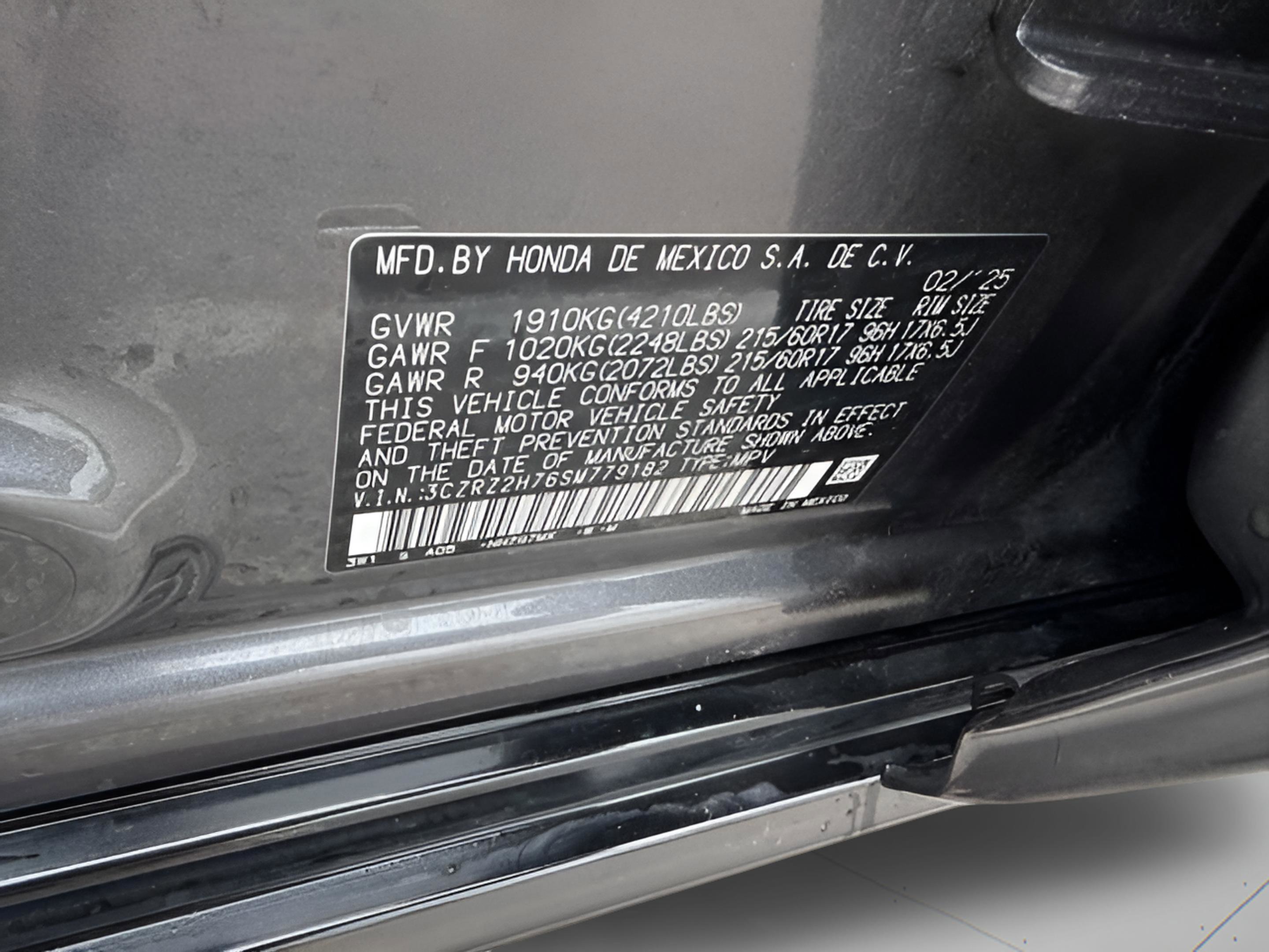 Certified 2025 Honda HR-V EX-L image 34