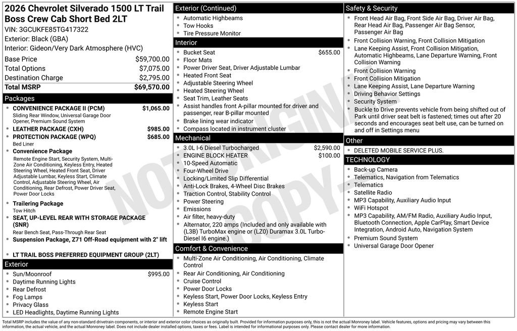 New 2026 Chevrolet Silverado 1500 LT Trail Boss w/ Convenience Package II AWD/4WD image 2