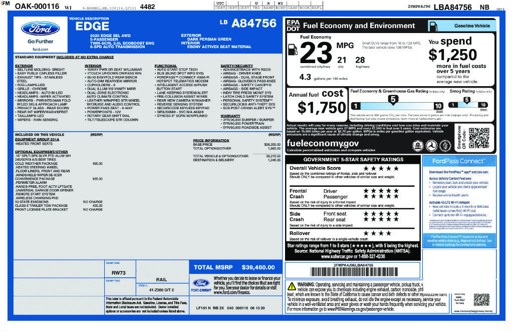 Used 2020 Ford Edge SEL w/ Convenience Package AWD/4WD image 45