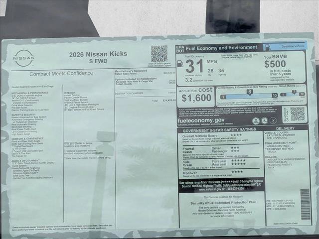 New 2026 Nissan Kicks S FWD image 16