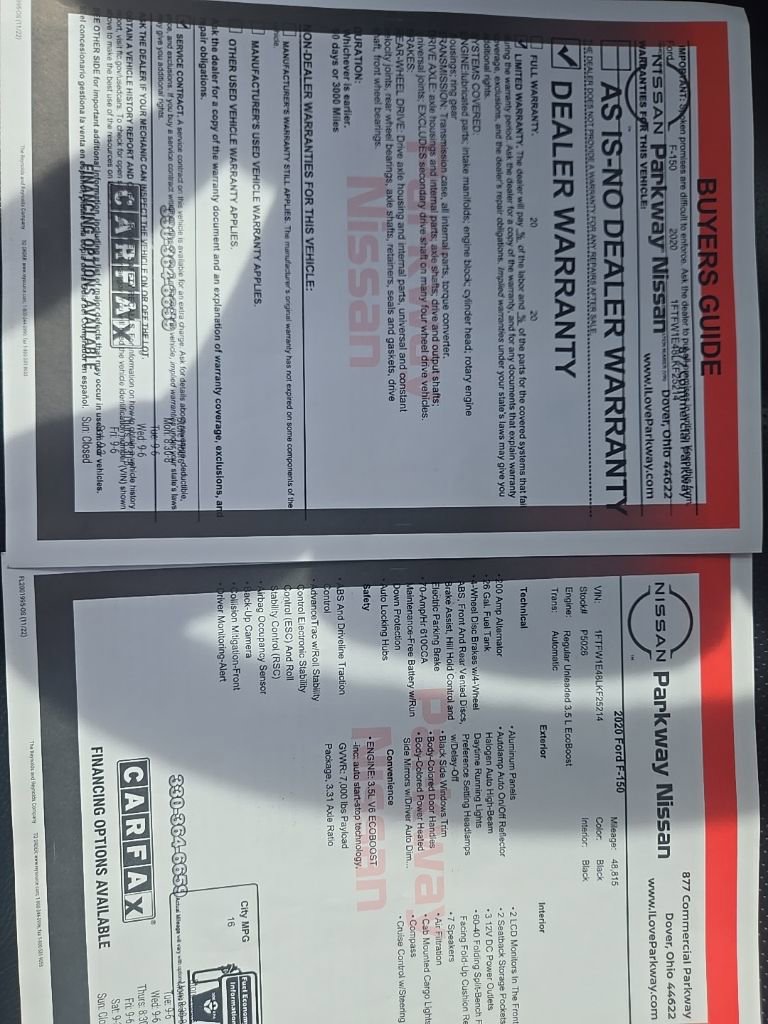 Used 2020 Ford F150 Lariat w/ Equipment Group 502A Luxury image 50