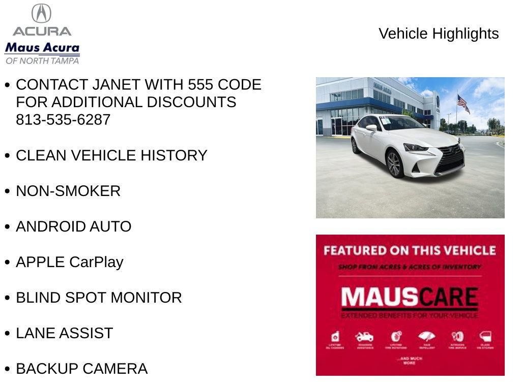 Used 2019 Lexus IS 300 w/ Accessory Package 2 RWD image 8