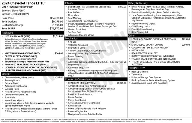 Used 2024 Chevrolet Tahoe LT w/ Luxury Package image 2