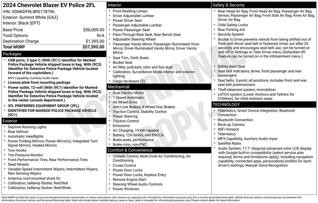 Used 2024 Chevrolet Blazer EV AWD Police image 19