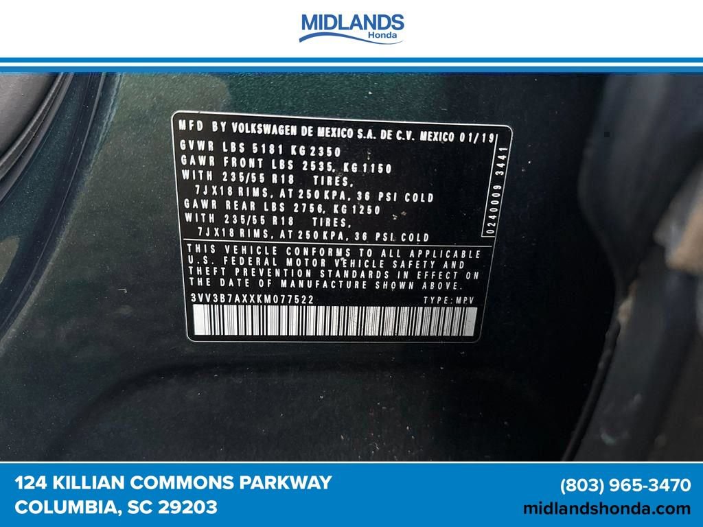 Used 2019 Volkswagen Tiguan SEL FWD image 40