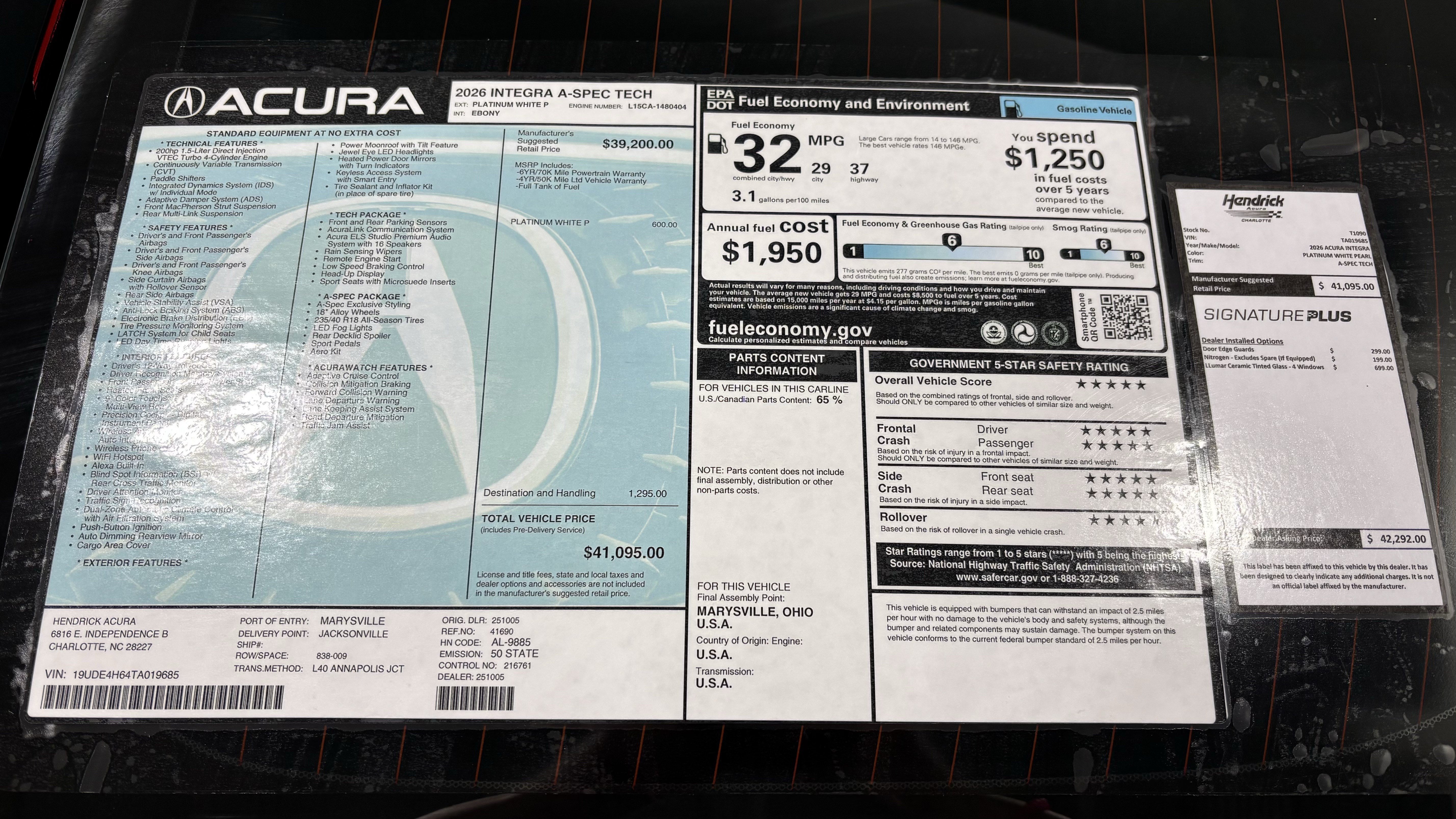 New 2026 Acura Integra A-Spec w/ Technology Package FWD image 34