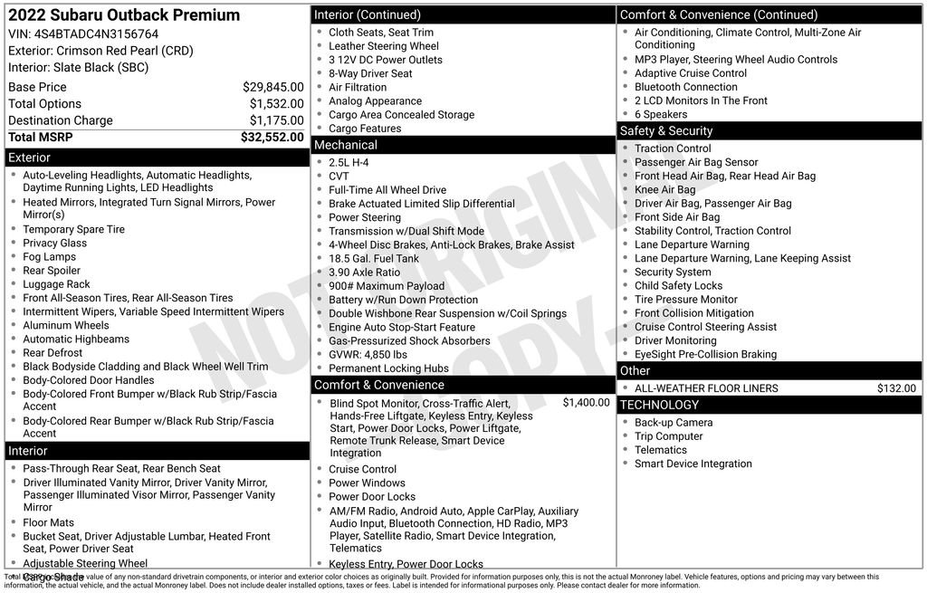 Used 2022 Subaru Outback Premium image 16