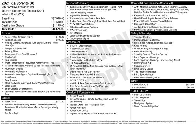 Used 2021 Kia Sorento SX image 29