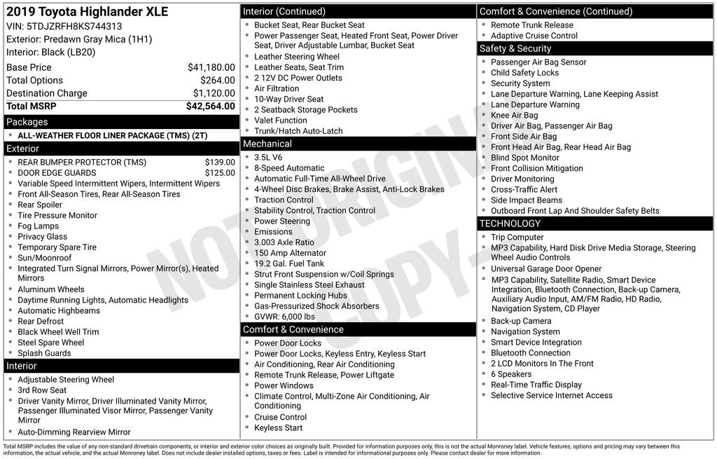 Used 2019 Toyota Highlander XLE AWD/4WD image 44