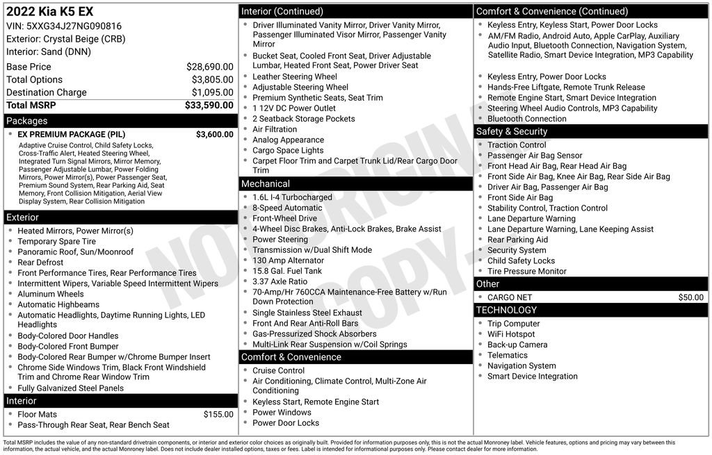 Used 2022 Kia K5 EX w/ EX Premium Package image 2