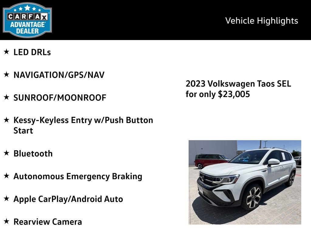 Certified 2023 Volkswagen Taos SEL AWD/4WD image 4