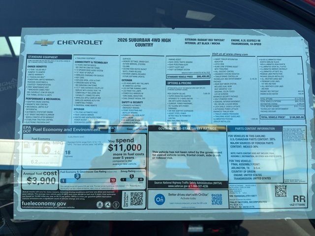 New 2026 Chevrolet Suburban High Country image 10