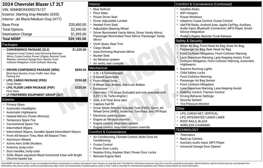 Used 2024 Chevrolet Blazer LT w/ Convenience Package image 11