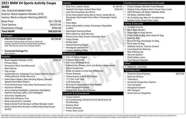 Used 2021 BMW X4 M40i w/ Executive Package AWD/4WD image 18