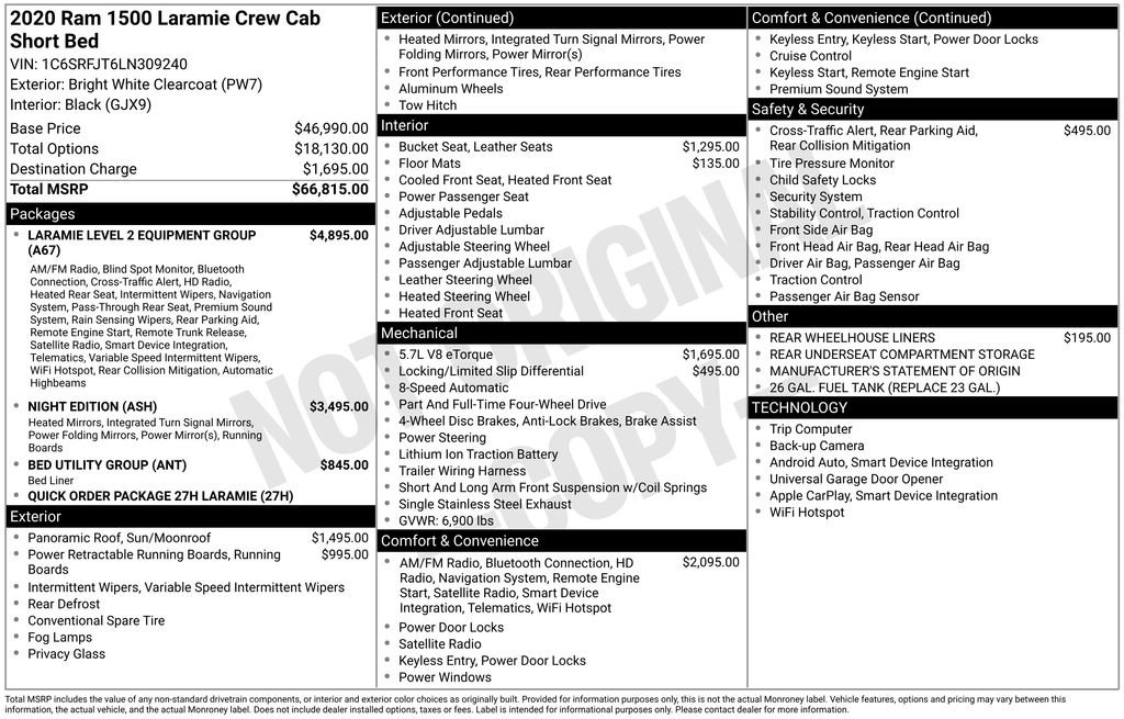 Used 2020 RAM 1500 Laramie AWD/4WD image 72