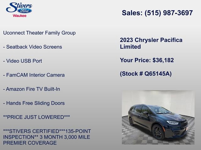 Used 2023 Chrysler Pacifica Limited w/ Uconnect Theater Family Group AWD/4WD image 28