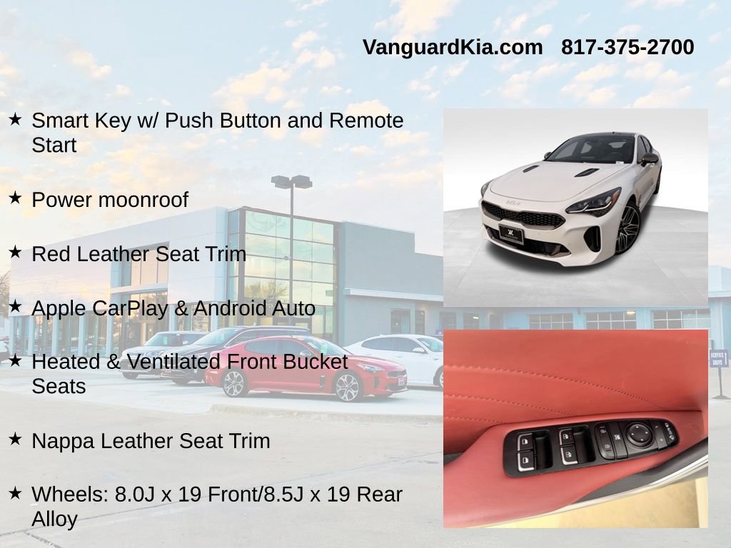 Certified 2022 Kia Stinger GT2 w/ Red Interior Color Package image 12