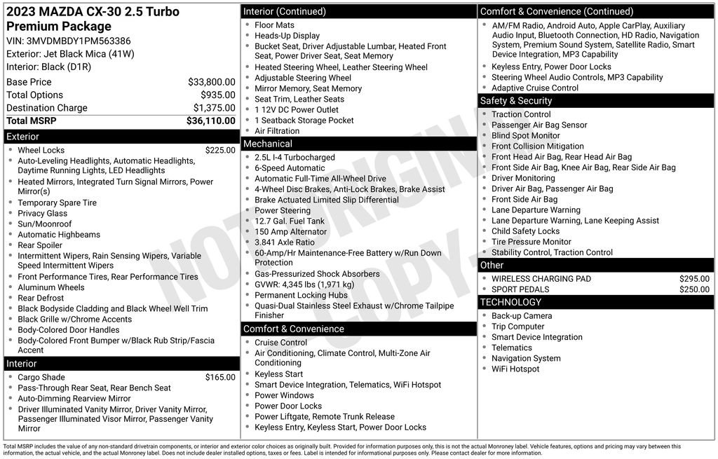 Certified 2023 MAZDA CX-30 2.5 Turbo w/ Premium Package AWD/4WD image 41