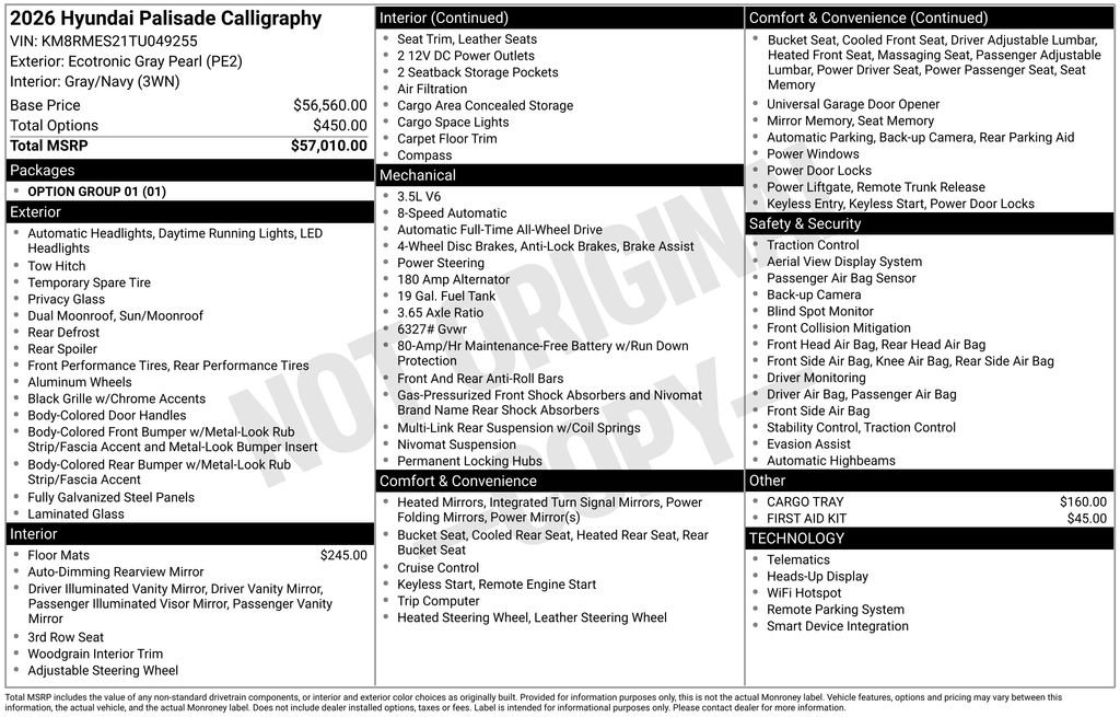 New 2026 Hyundai Palisade Calligraphy image 43