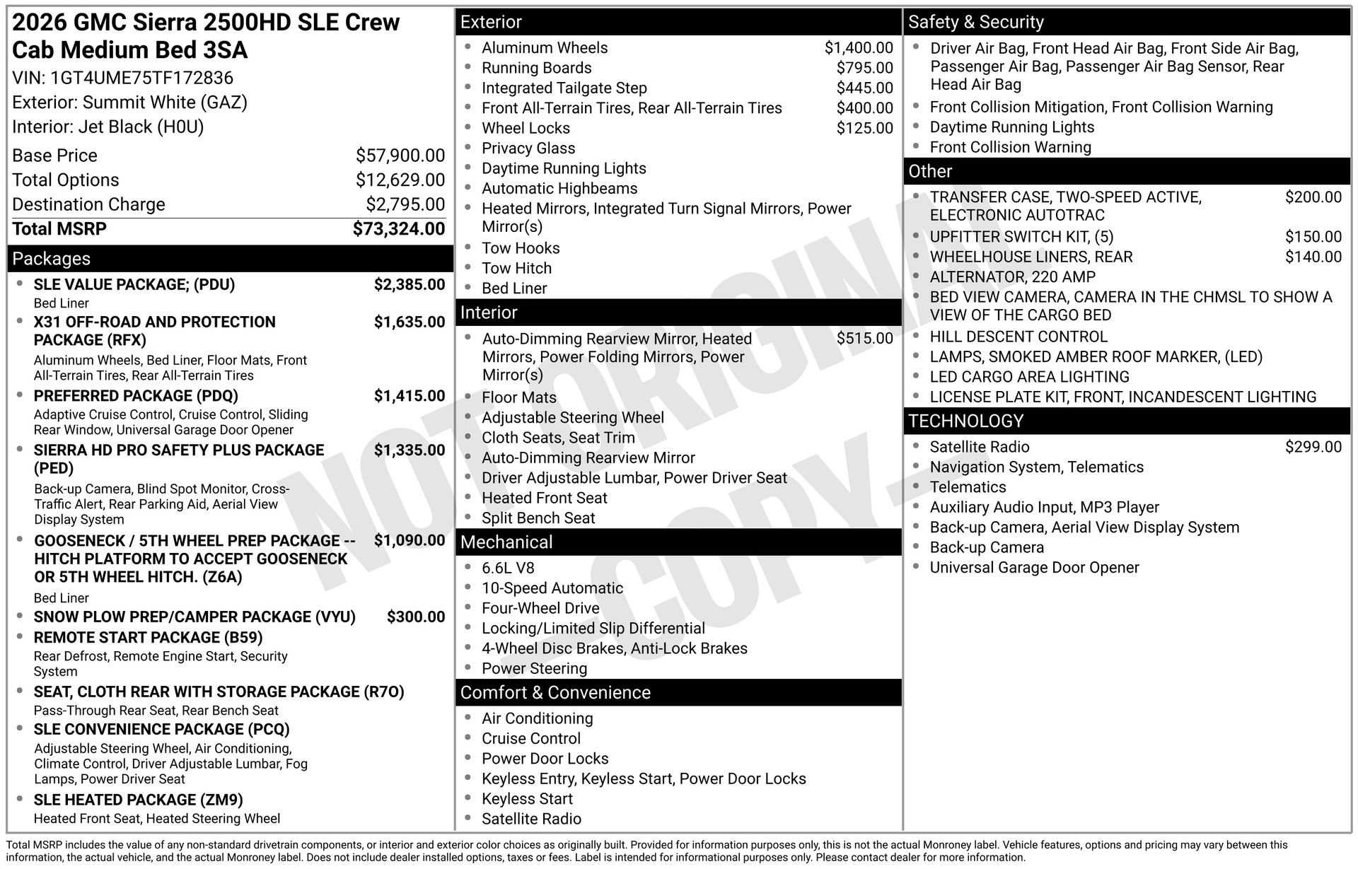 Used 2026 GMC Sierra 2500 SLE w/ SLE Value Package; image 3