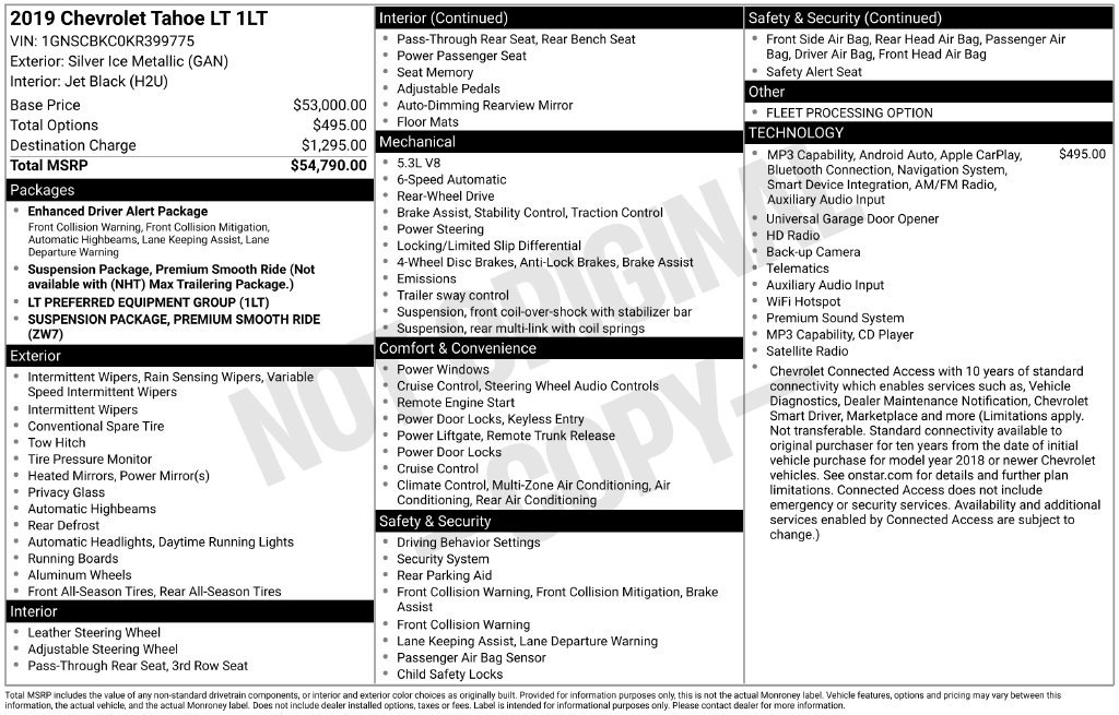 Used 2019 Chevrolet Tahoe LT RWD image 5
