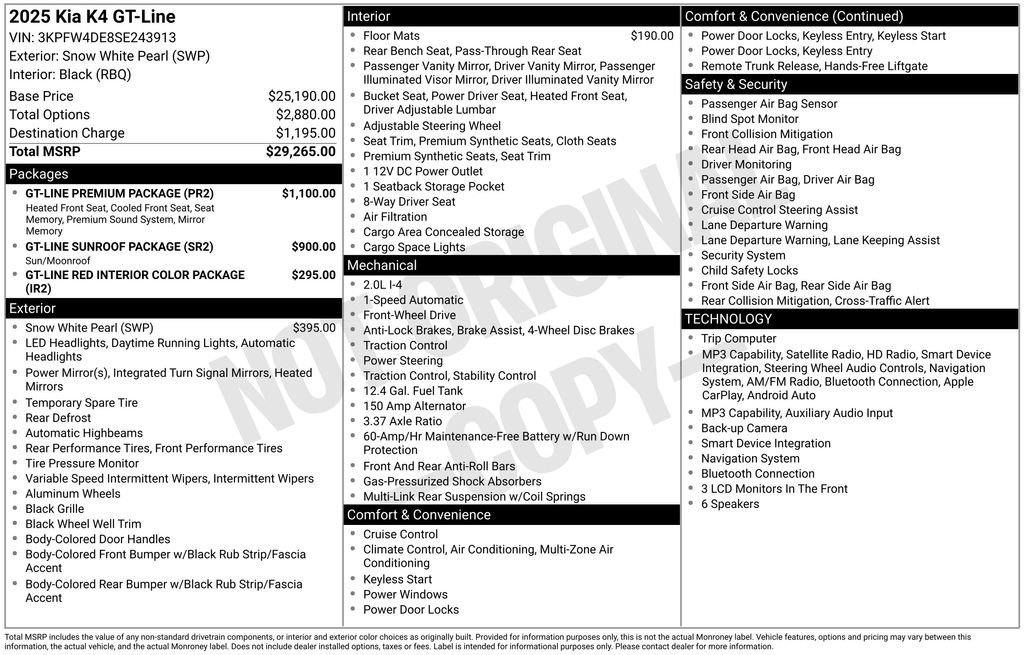 Used 2025 Kia K4 GT-Line w/ GT-Line Premium Package FWD image 6