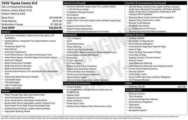 Used 2026 Toyota Camry XLE image 15