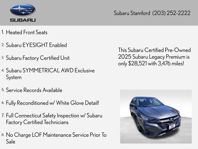 Used 2025 Subaru Legacy Premium AWD/4WD image 2