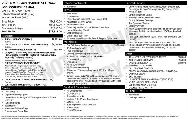 Used 2023 GMC Sierra 3500 SLE w/ SLE Value Package image 3