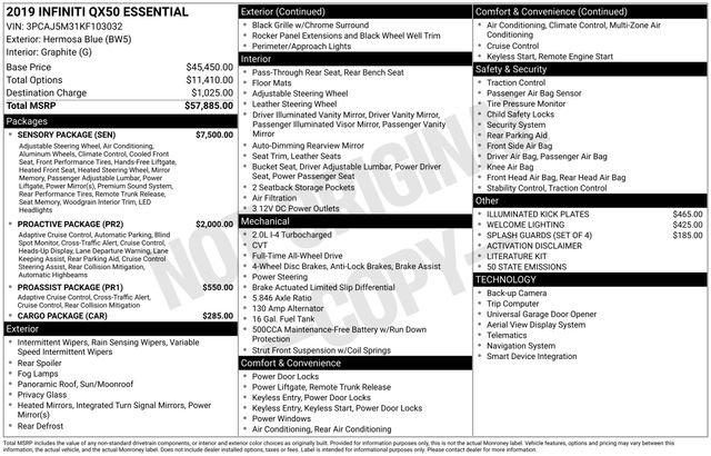 Used 2019 INFINITI QX50 Essential w/ Sensory Package image 33