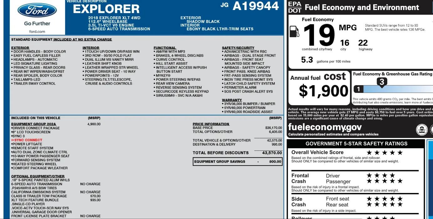 Used 2018 Ford Explorer XLT w/ Equipment Group 202A image 2