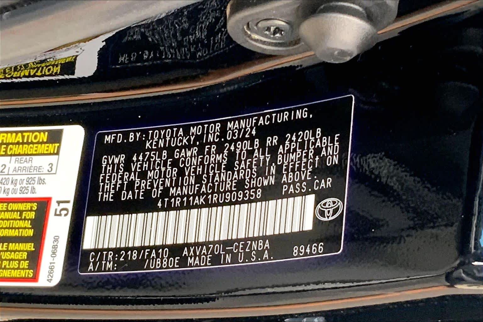 Used 2024 Toyota Camry LE w/ Convenience Package FWD image 37