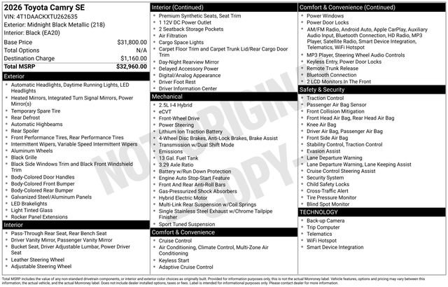 Used 2026 Toyota Camry SE image 27