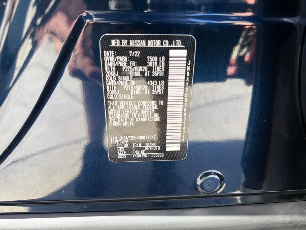 Certified 2022 Nissan Armada SL w/ Captain's Chairs Package image 39