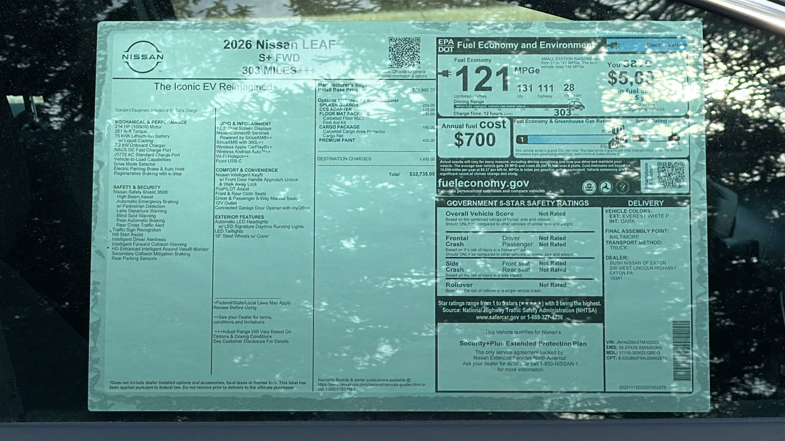 New 2026 Nissan Leaf w/ Floor Mat Package (S+) image 11