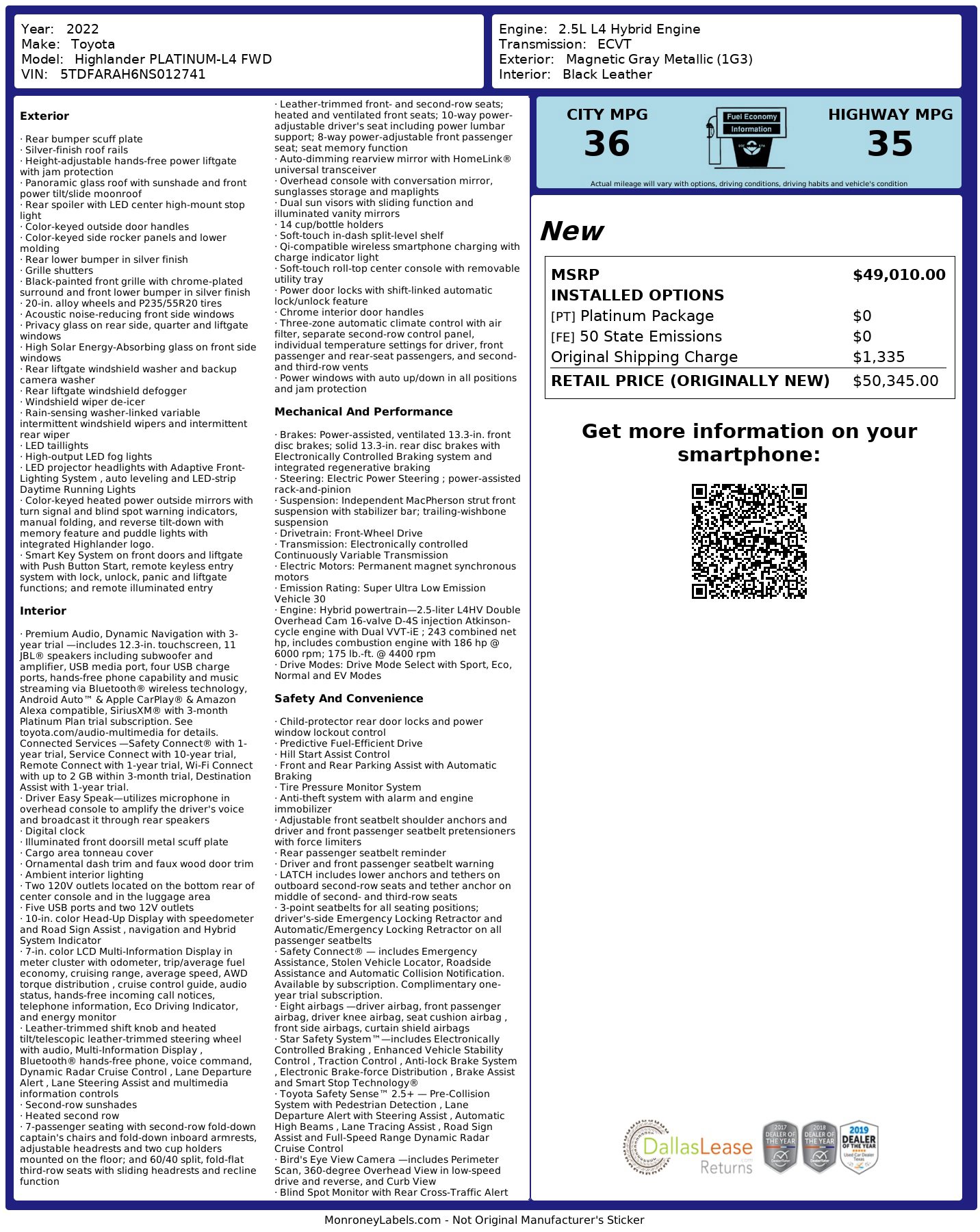 Used 2022 Toyota Highlander Platinum image 2