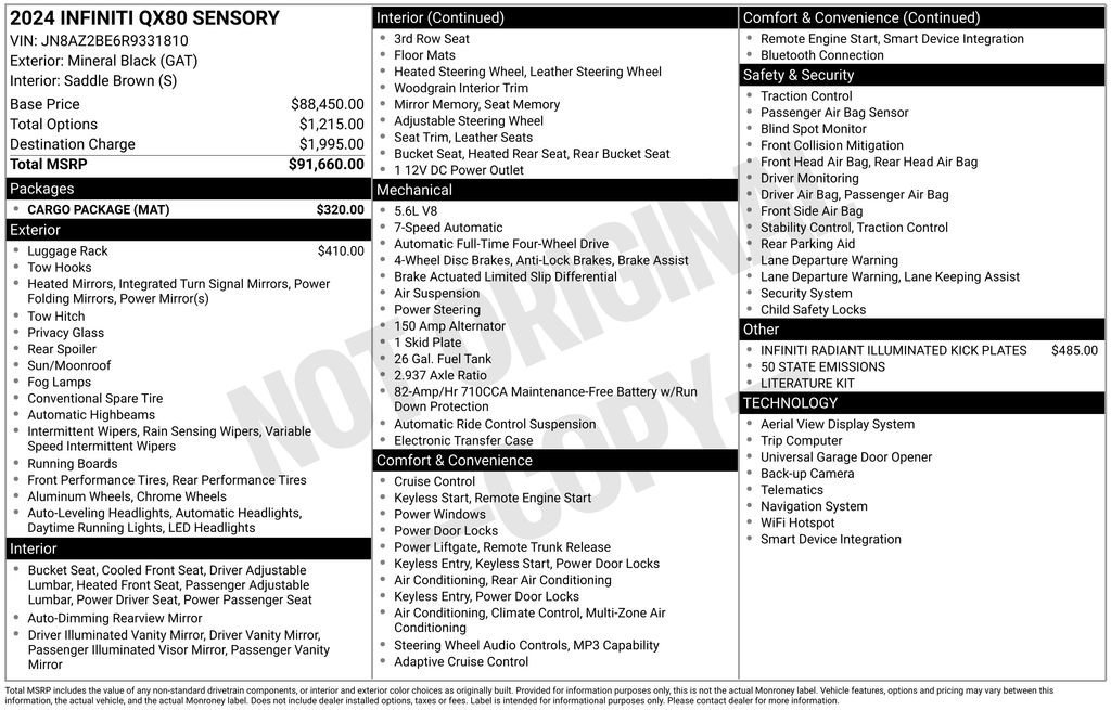 Certified 2024 INFINITI QX80 Sensory w/ Cargo Package AWD/4WD image 34