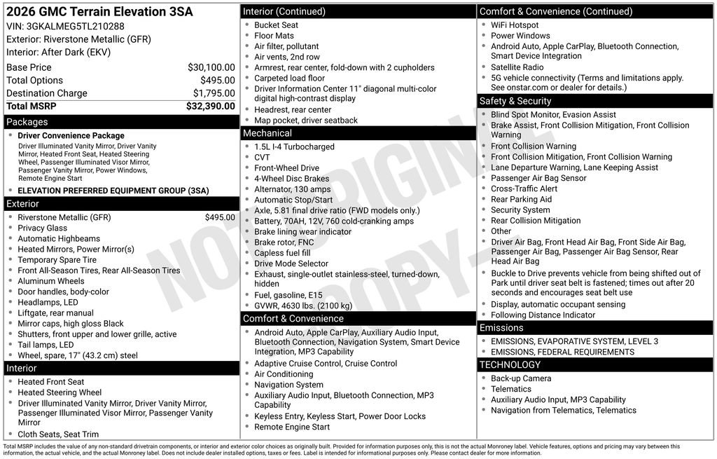 New 2026 GMC Terrain Elevation image 4