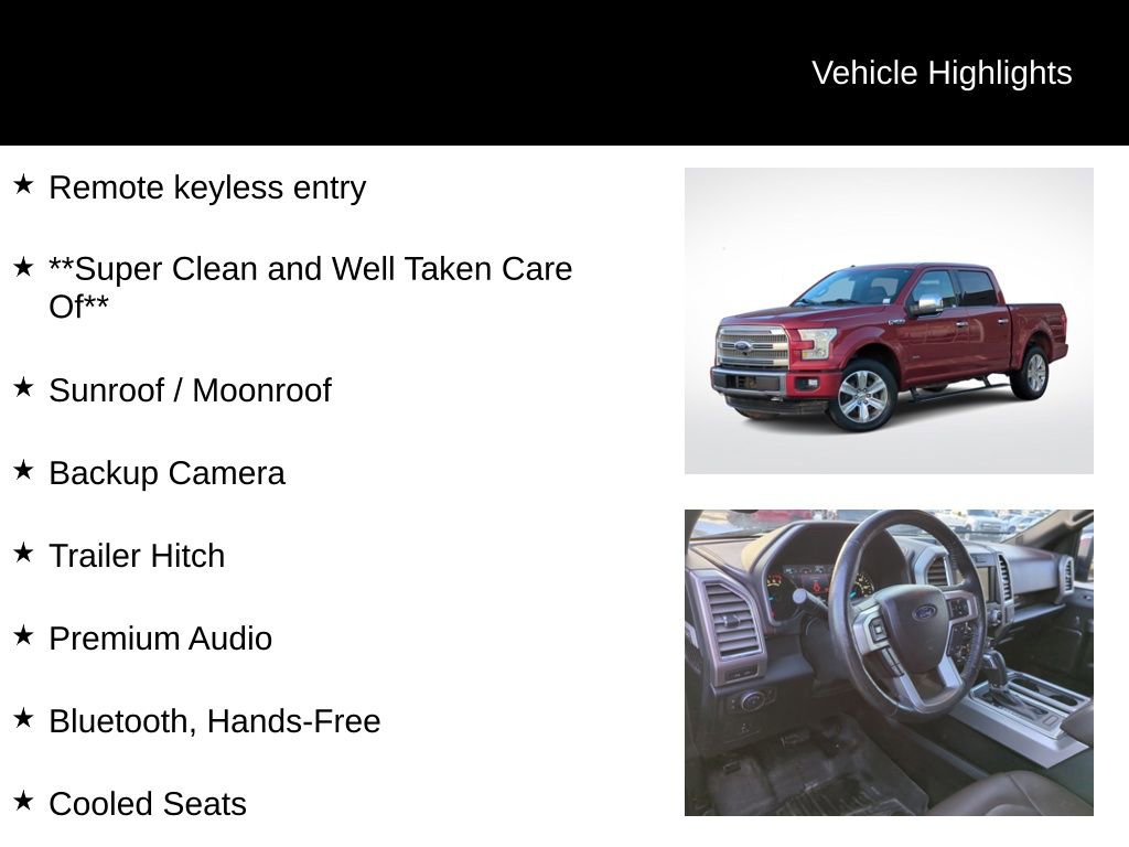 Used 2015 Ford F150 Platinum w/ Equipment Group 701A Luxury image 6
