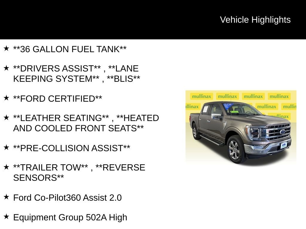 Certified 2023 Ford F150 Lariat w/ Equipment Group 502A High AWD/4WD image 12