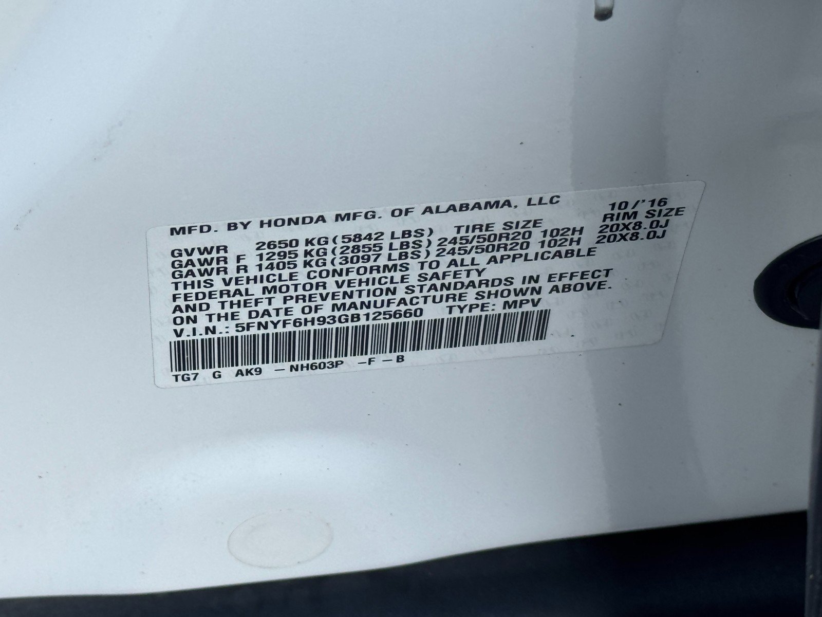 Used 2016 Honda Pilot Touring image 43