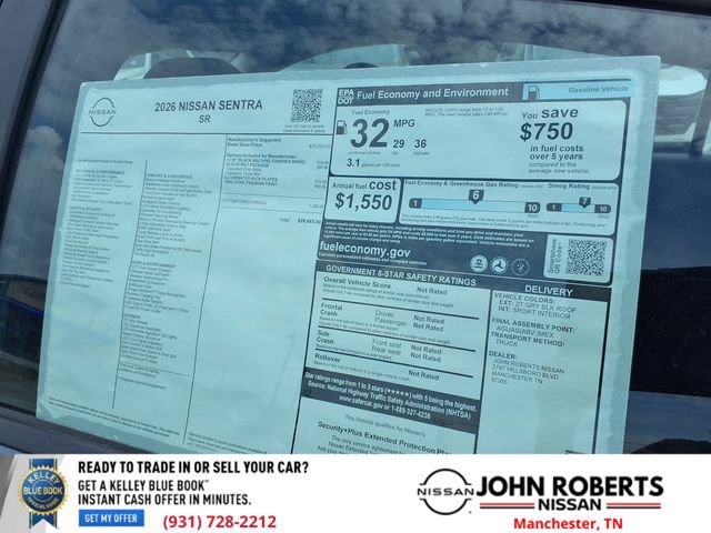 New 2026 Nissan Sentra SR w/ Floor Mat Package FWD image 19