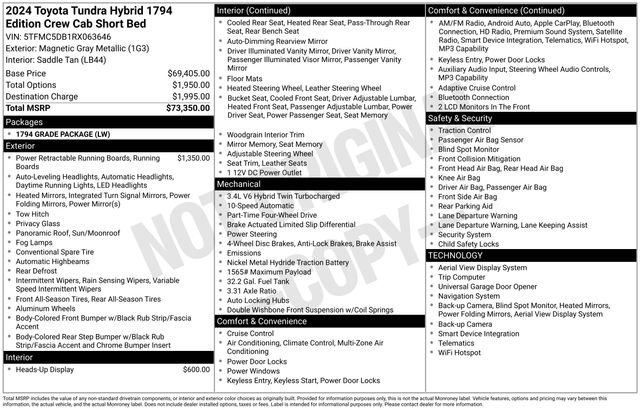 Used 2024 Toyota Tundra 1794 Edition AWD/4WD image 3