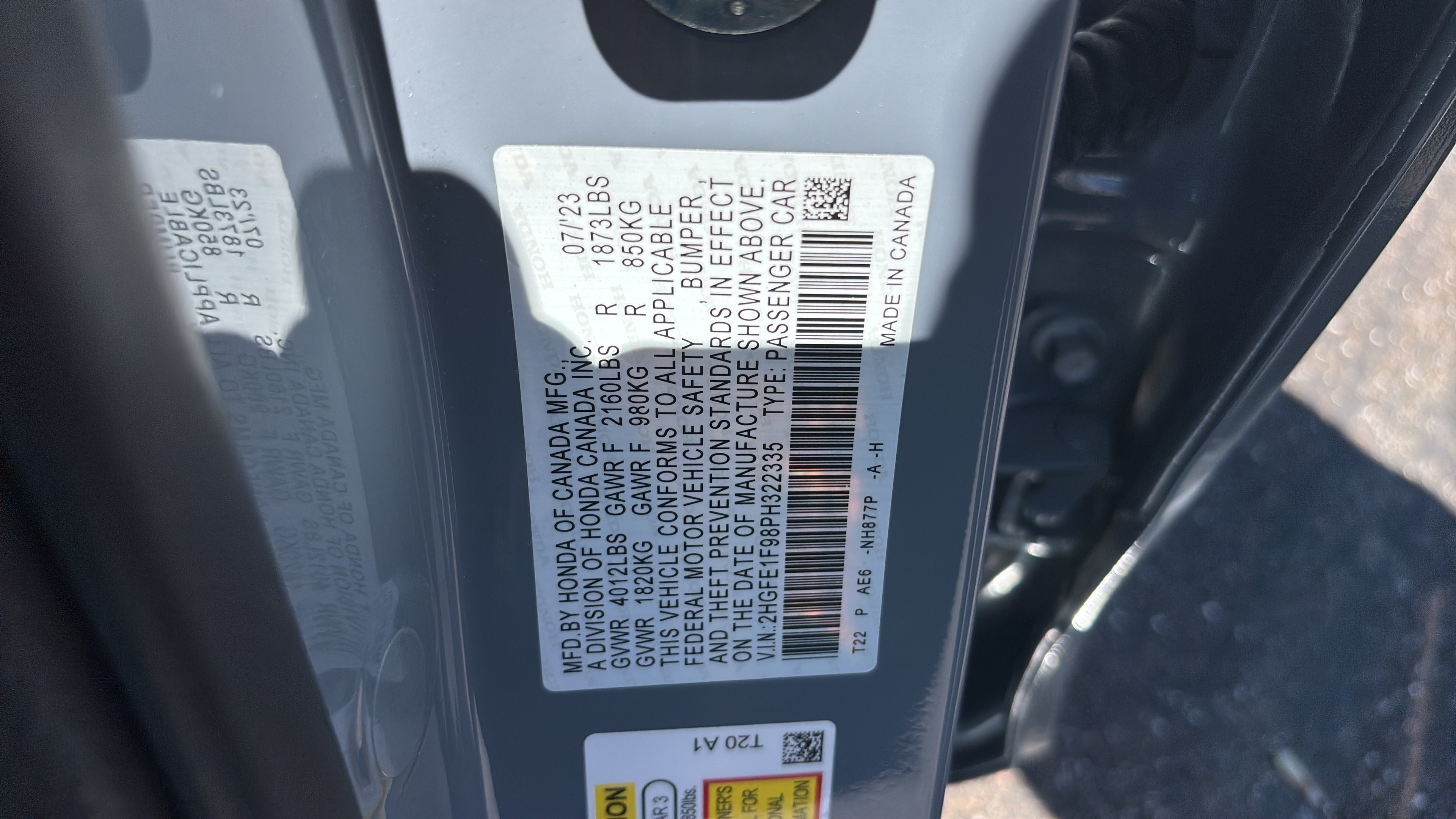 Certified 2023 Honda Civic Touring image 17
