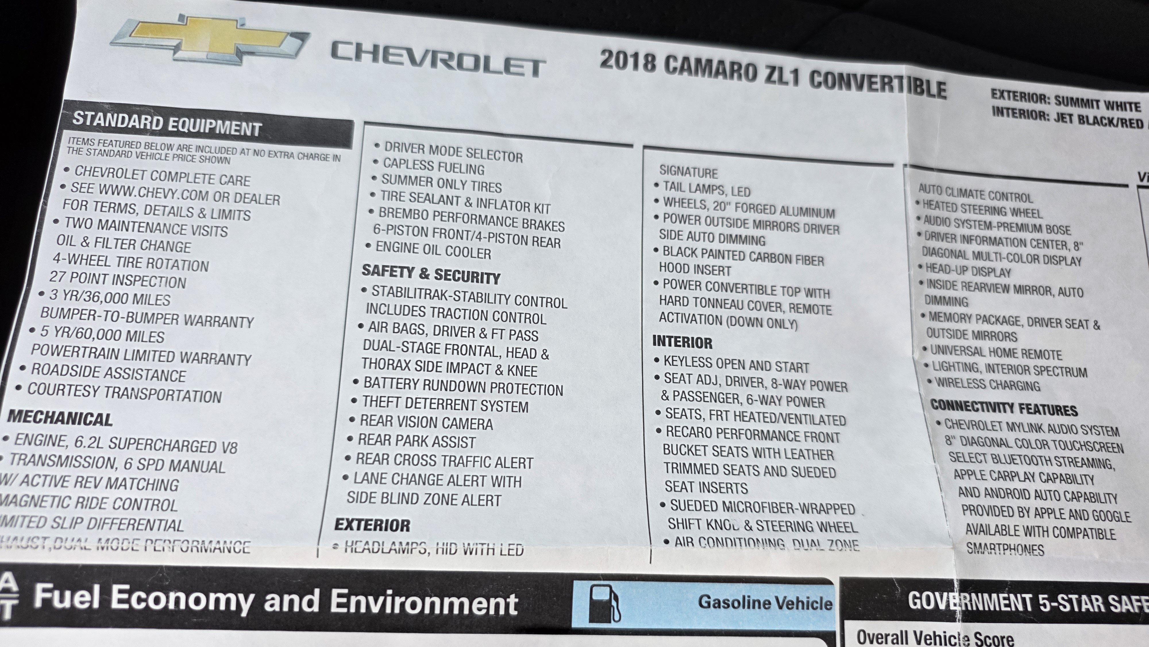Used 2018 Chevrolet Camaro ZL1 RWD image 54